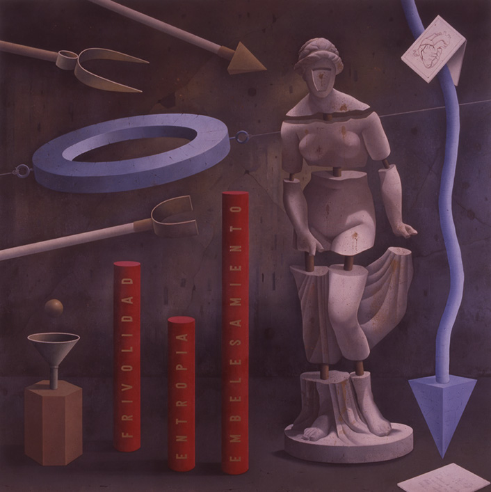 ENTROPÍA oleo sobre tabla 150 x 150 cms