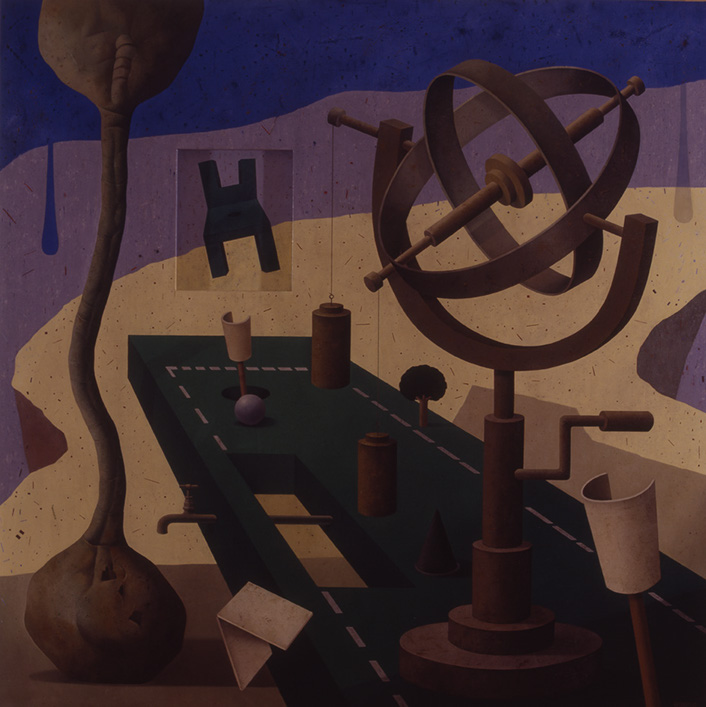 ELEMENTOS DE PRECISIÓN oleo sobre tabla 150 x 150 cms