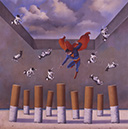 LA PLAYA DE HELENA oleo sobre tabla 150 x 150 cms